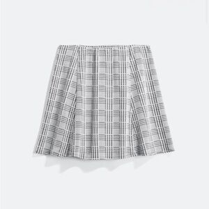 Renee C. Monochrome Plaid A-Line Skirt